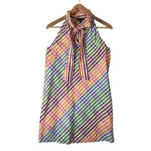 J. Crew Pink and Green Halter Sundress